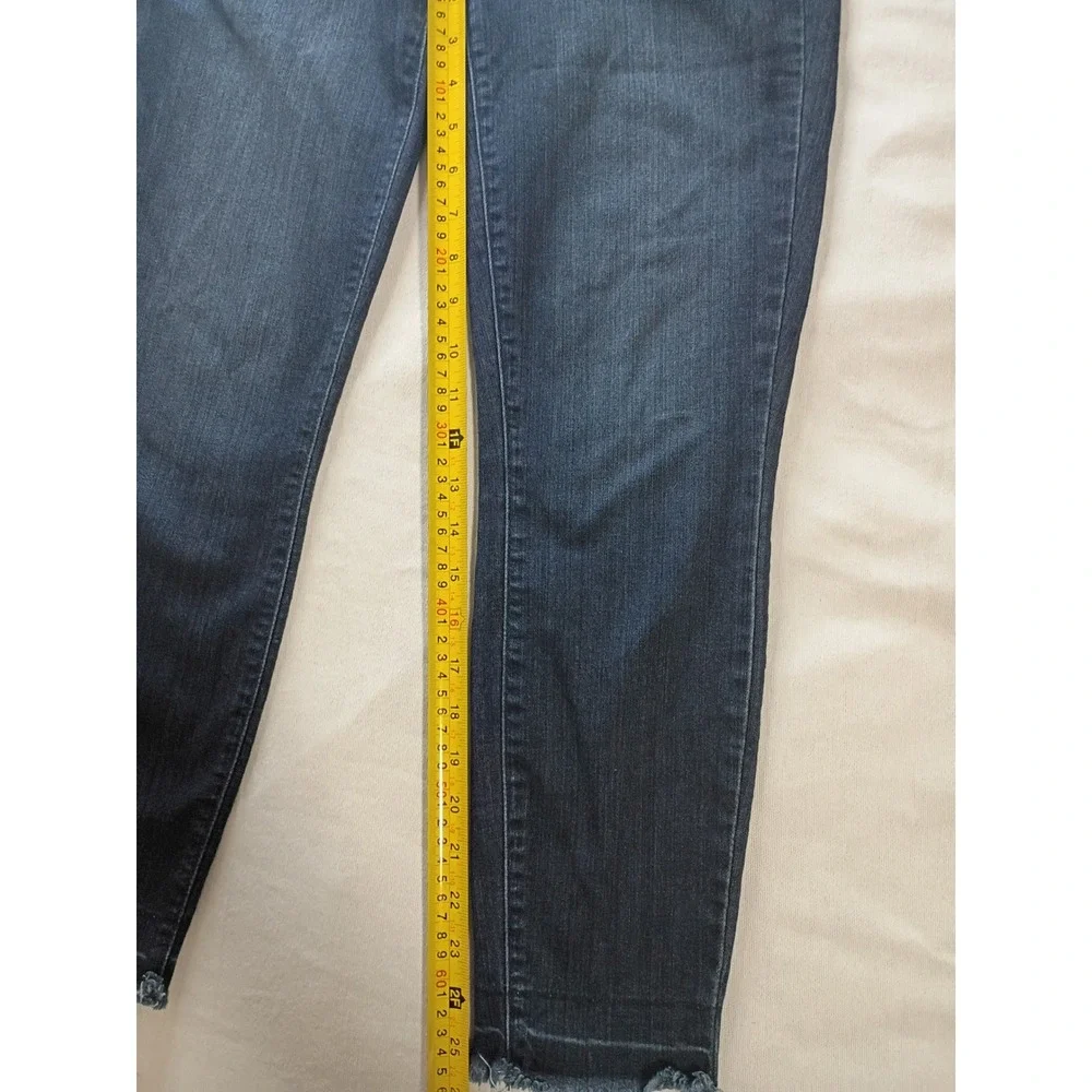 PAIGE Verdugo Crop Dark Wash Raw Frayed Hem Skinny Jeans Size 28